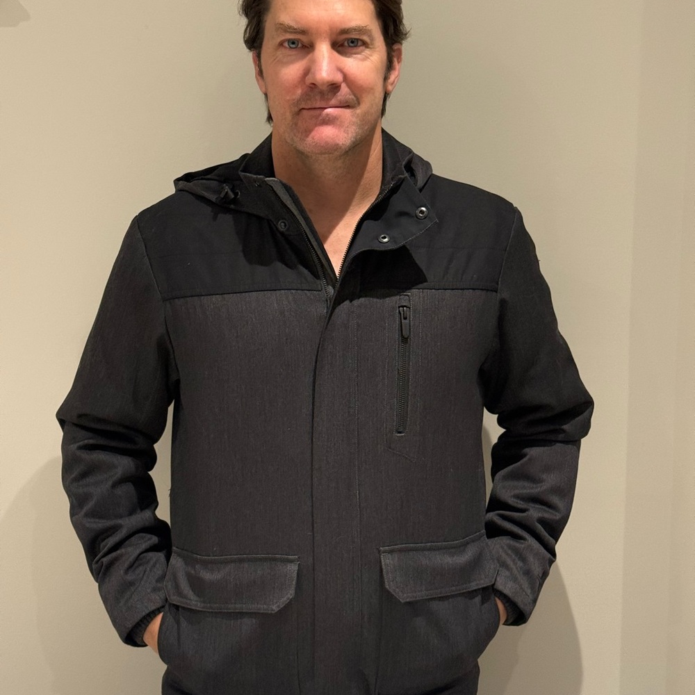 Icebreaker Men's Charcoal and Black Hooded Jacket